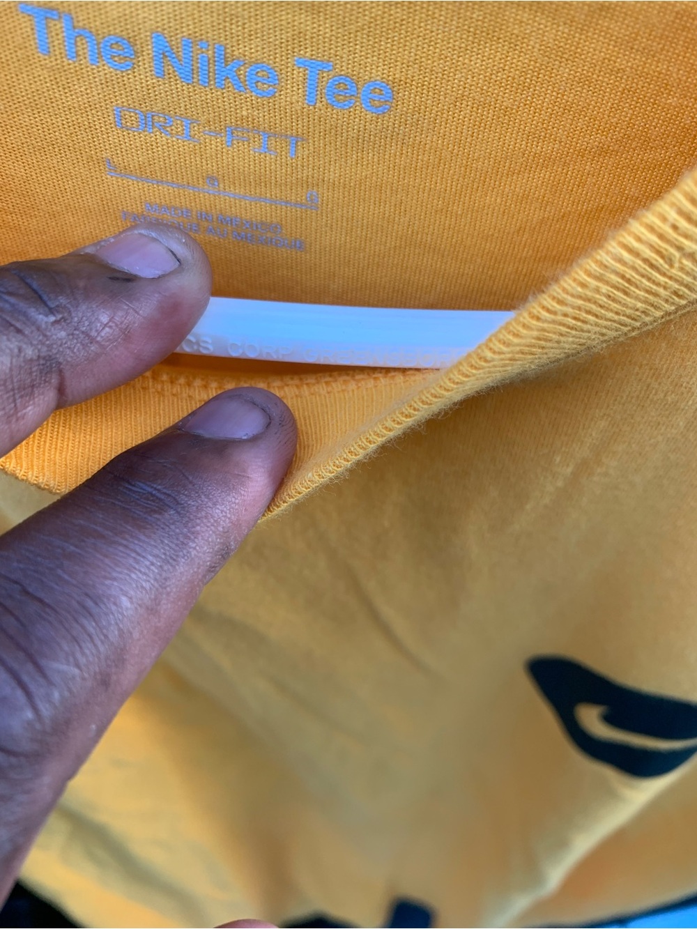 Nike Yellow Crewneck Tee with Black Swoosh